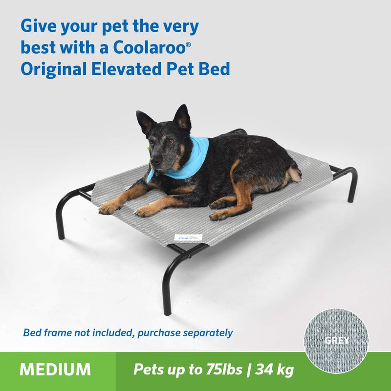 Coolaroo Original Pet Bed Replacement Cover - Grey - Medium (35" x 25.5") - Image 4